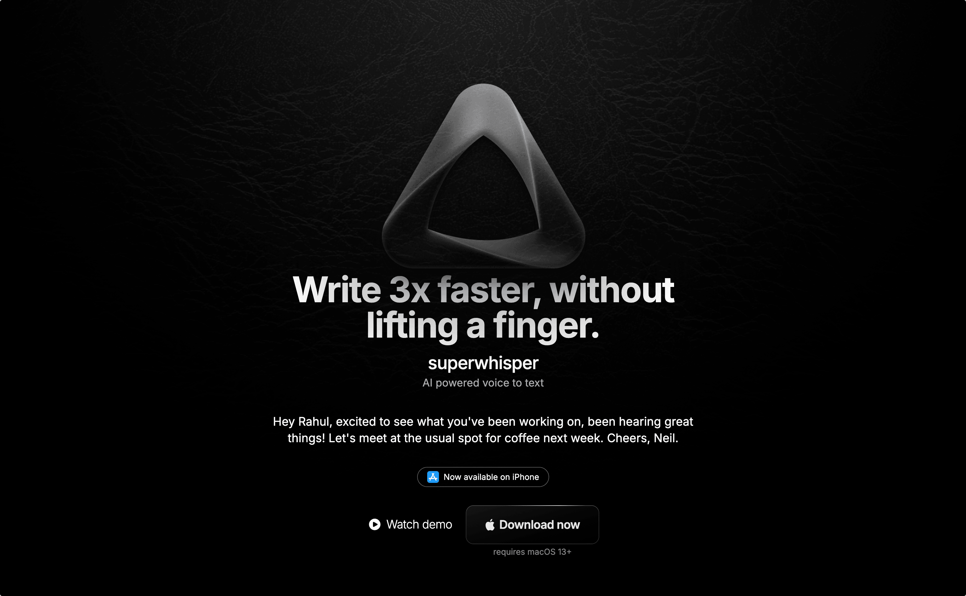 Superwhisper screenshot